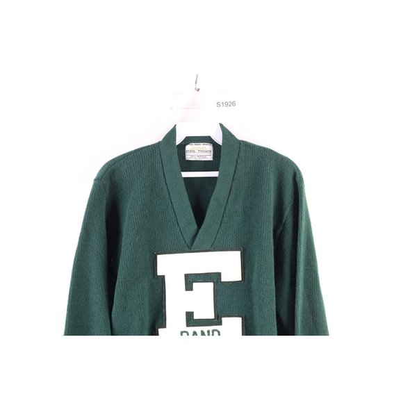 Vtg 70s Mens 40 Eastern Michigan University Band Letterman Varsity Sweater USA - Picture 2 of 10